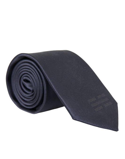 Cravate ajustable en soie unie bleue Dolce &amp; Gabbana pour homme