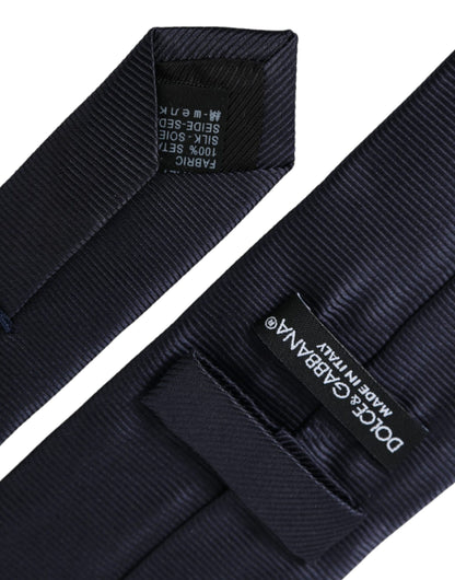 Cravate ajustable en soie unie bleue Dolce &amp; Gabbana pour homme