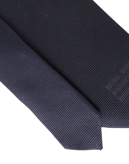 Cravate ajustable en soie unie bleue Dolce &amp; Gabbana pour homme