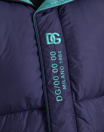 Doudoune coupe-vent matelassée bleu marine Dolce &amp; Gabbana