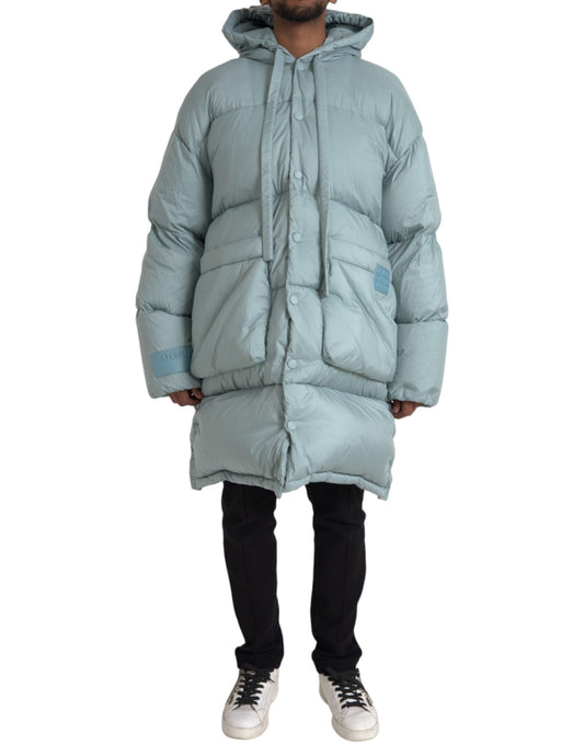 Dolce &amp; Gabbana Doudoune matelassée à capuche bleu clair pour homme