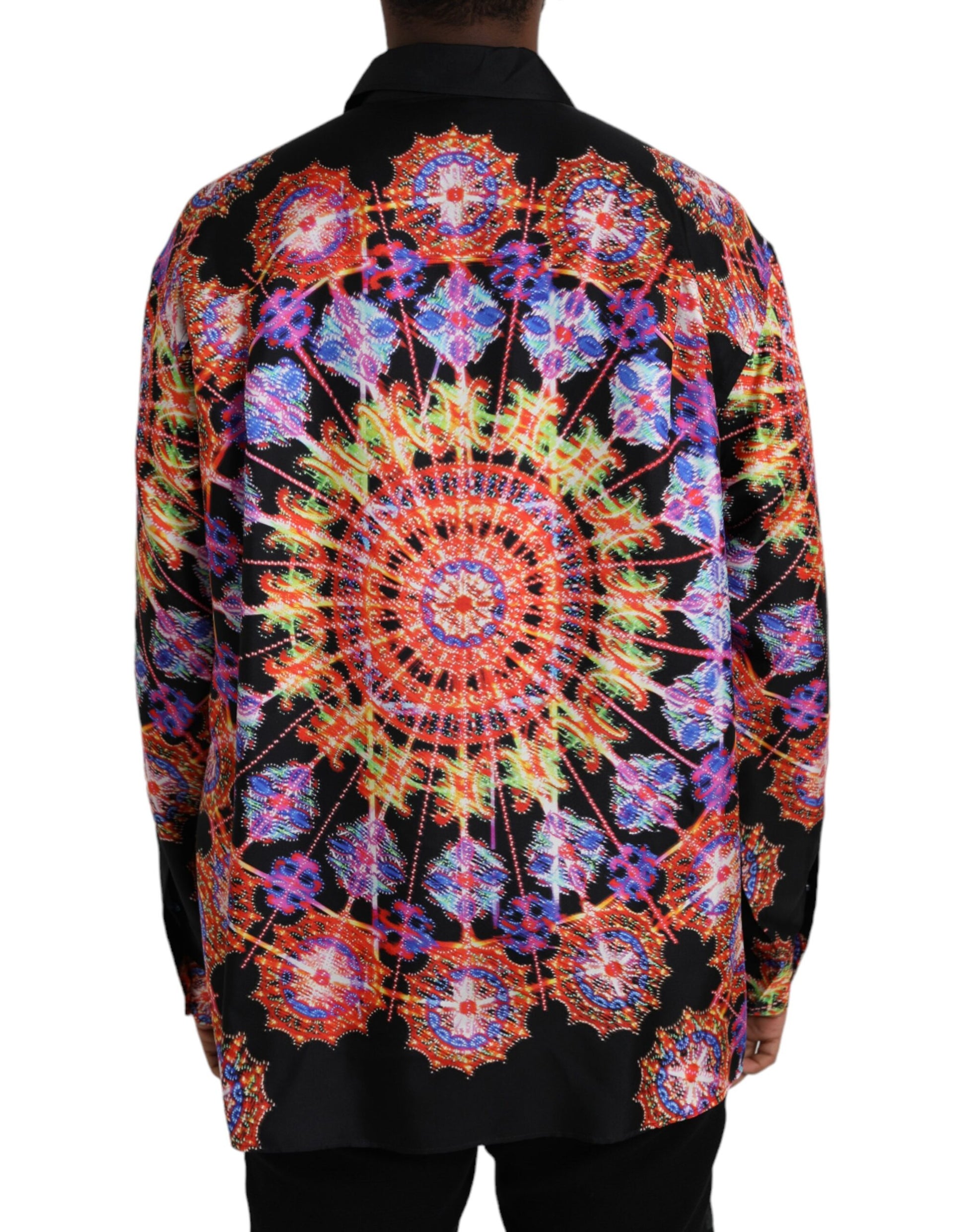 Dolce & Gabbana Multicolor Luminarie Silk Men Casual Shirt by Dolce & Gabbana