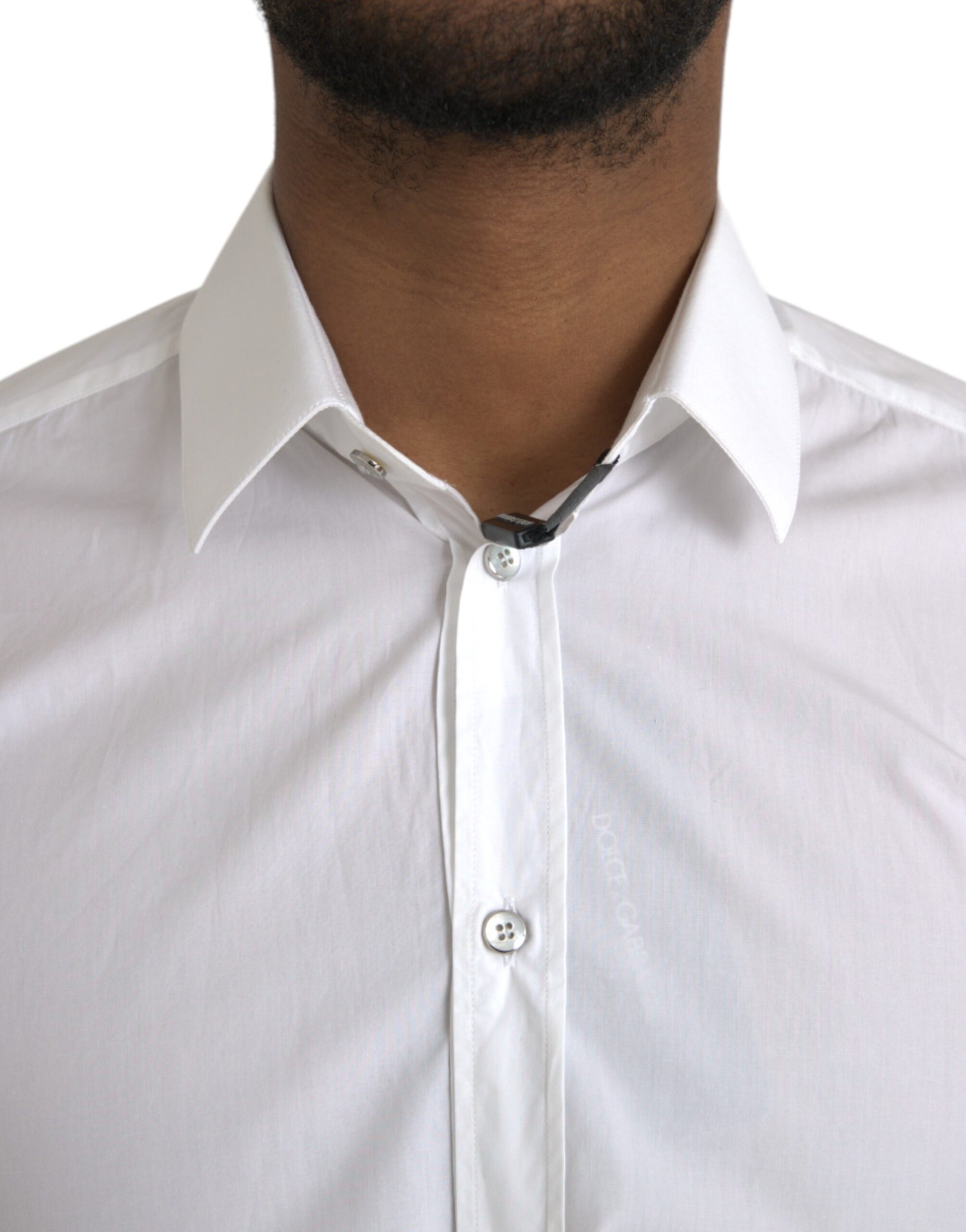 Dolce & Gabbana White Cotton Long Sleeve Dress MARTINI Shirt by Dolce & Gabbana