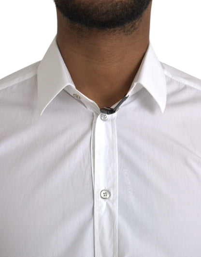 Dolce & Gabbana White Cotton Long Sleeve Dress MARTINI Shirt by Dolce & Gabbana