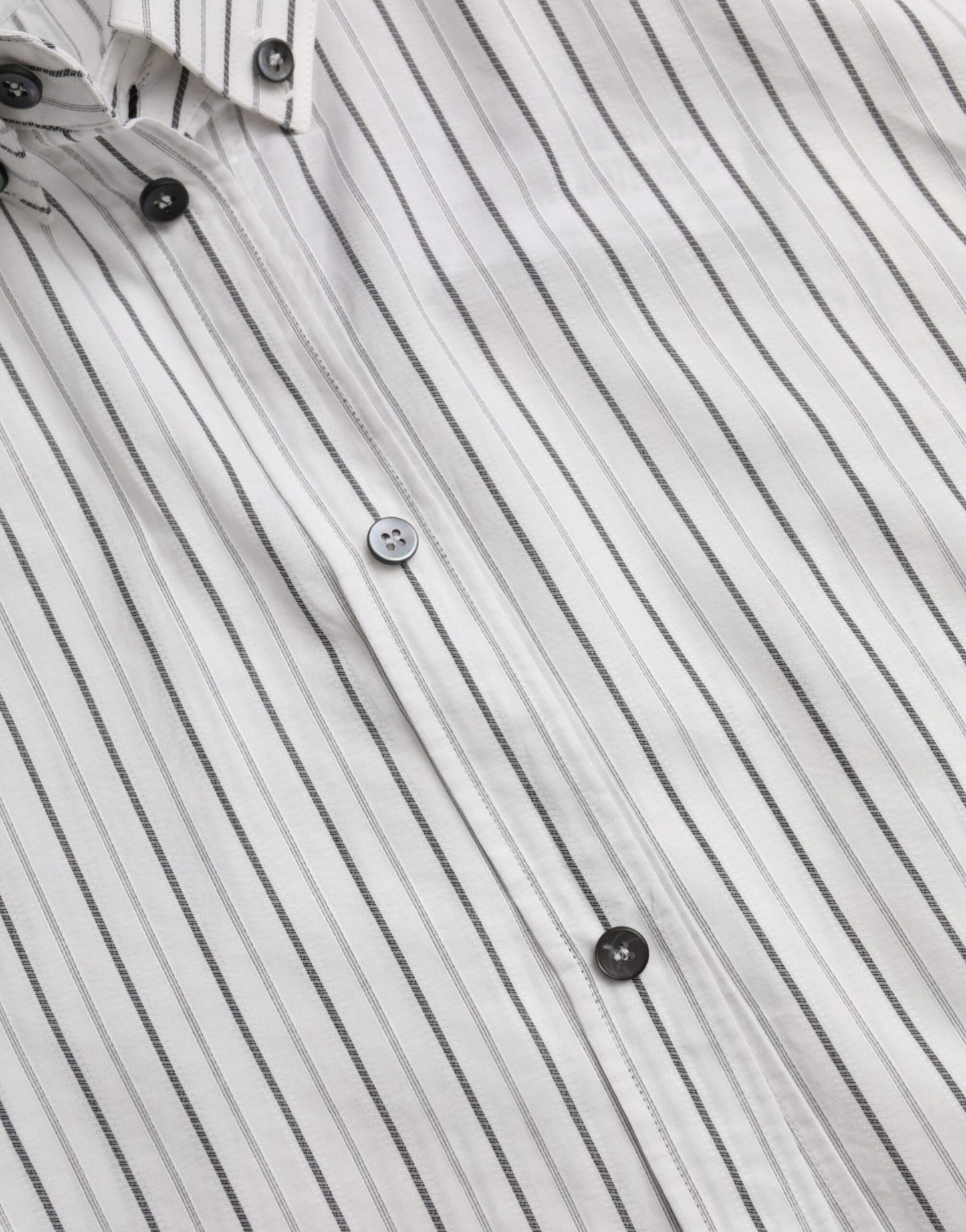 Dolce & Gabbana Black White Striped Formal Dress GOLD Shirt by Dolce & Gabbana