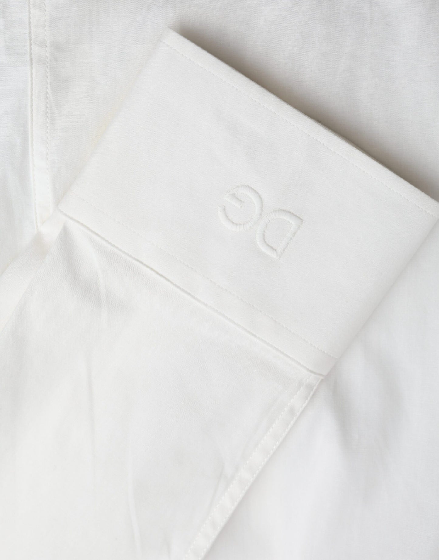 Dolce & Gabbana White Cotton Dress Slim Fit GOLD Shirt by Dolce & Gabbana