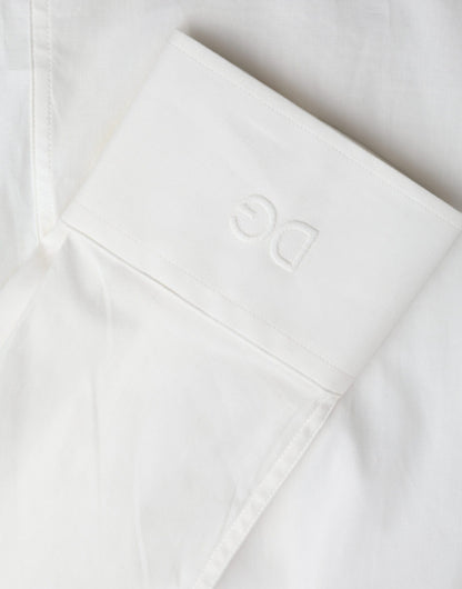 Dolce & Gabbana White Cotton Dress Slim Fit GOLD Shirt by Dolce & Gabbana