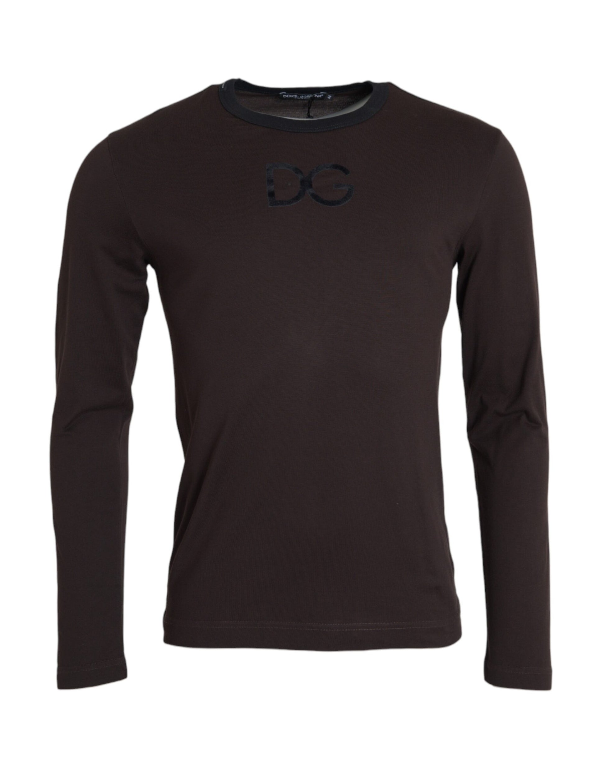 Dolce & Gabbana Brown DG Logo Crewneck Pullover Sweater by Dolce & Gabbana