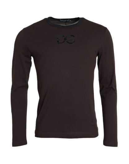 Dolce & Gabbana Brown DG Logo Crewneck Pullover Sweater by Dolce & Gabbana
