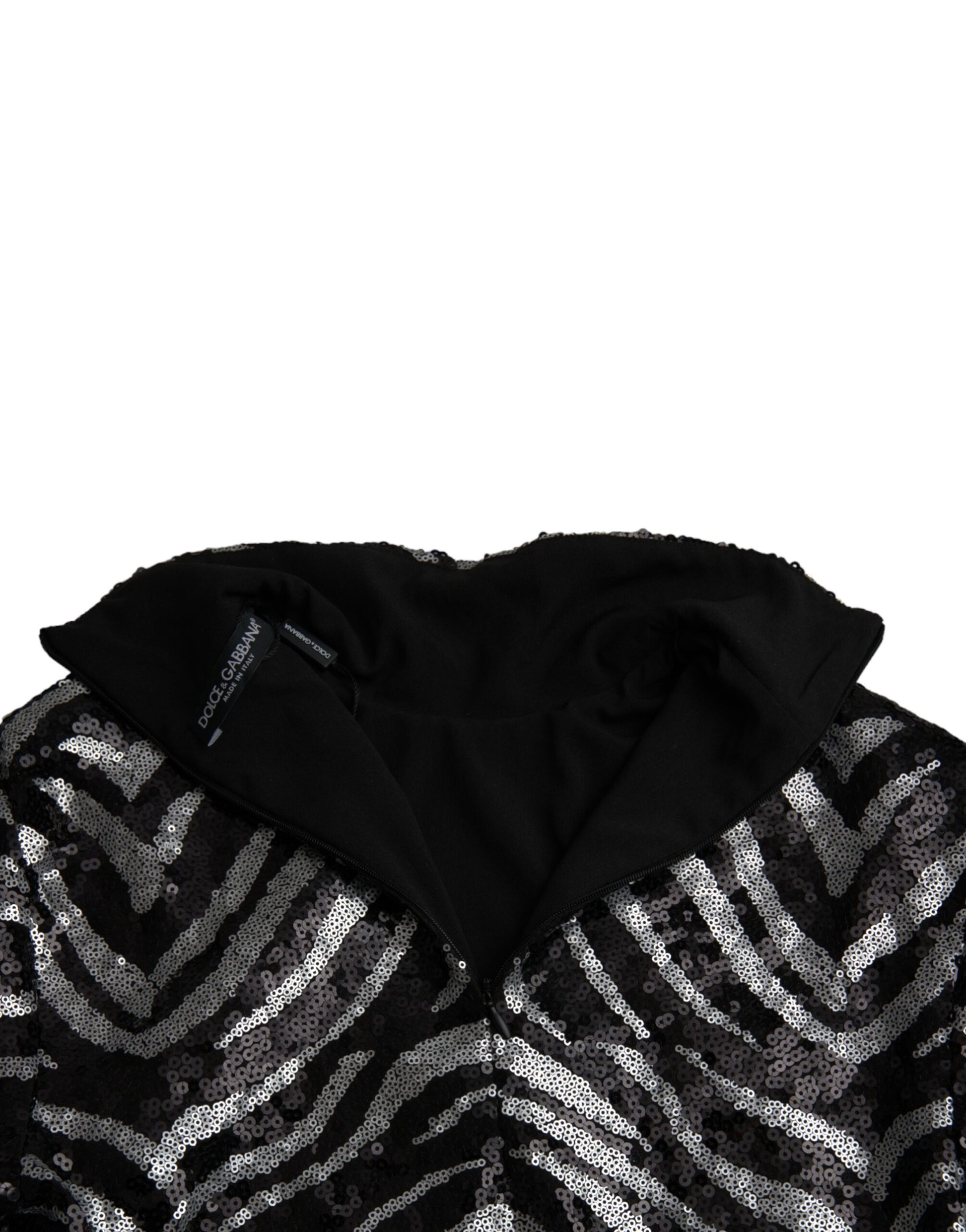Dolce & Gabbana Black Silver Sequined Polyester Sweater by Dolce & Gabbana
