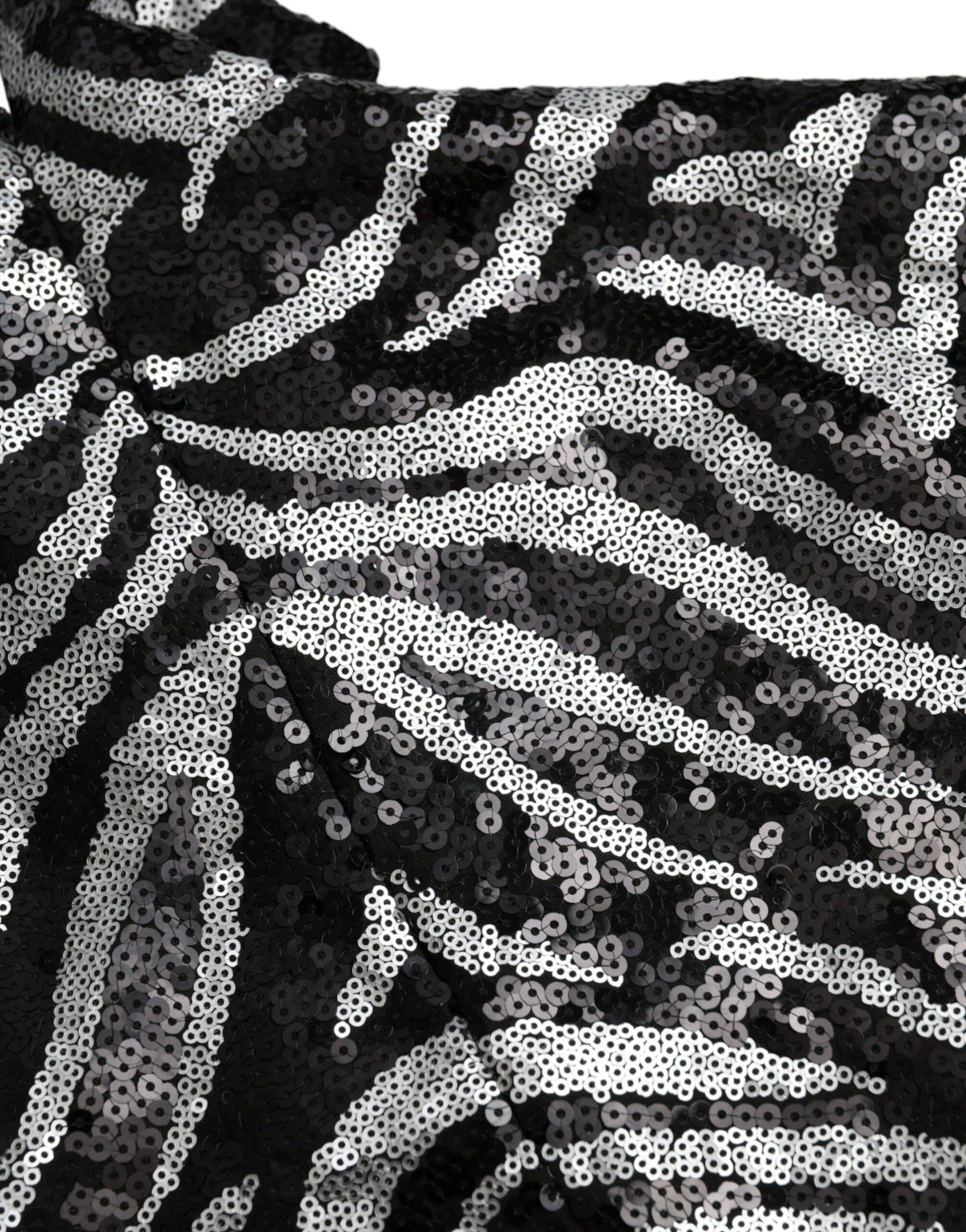 Dolce & Gabbana Black Silver Sequined Polyester Sweater by Dolce & Gabbana