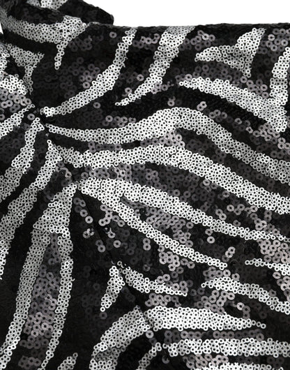 Dolce & Gabbana Black Silver Sequined Polyester Sweater by Dolce & Gabbana
