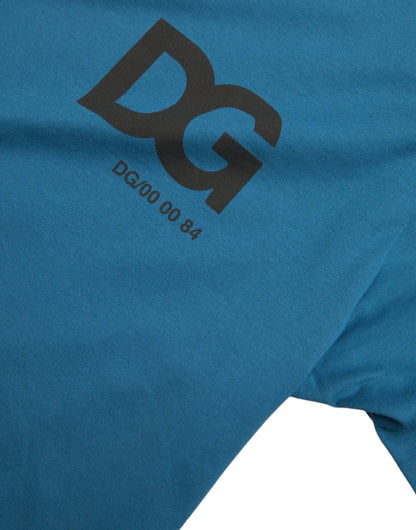 Dolce & Gabbana Blue Logo Round Neck Short Sleeves T-shirt by Dolce & Gabbana