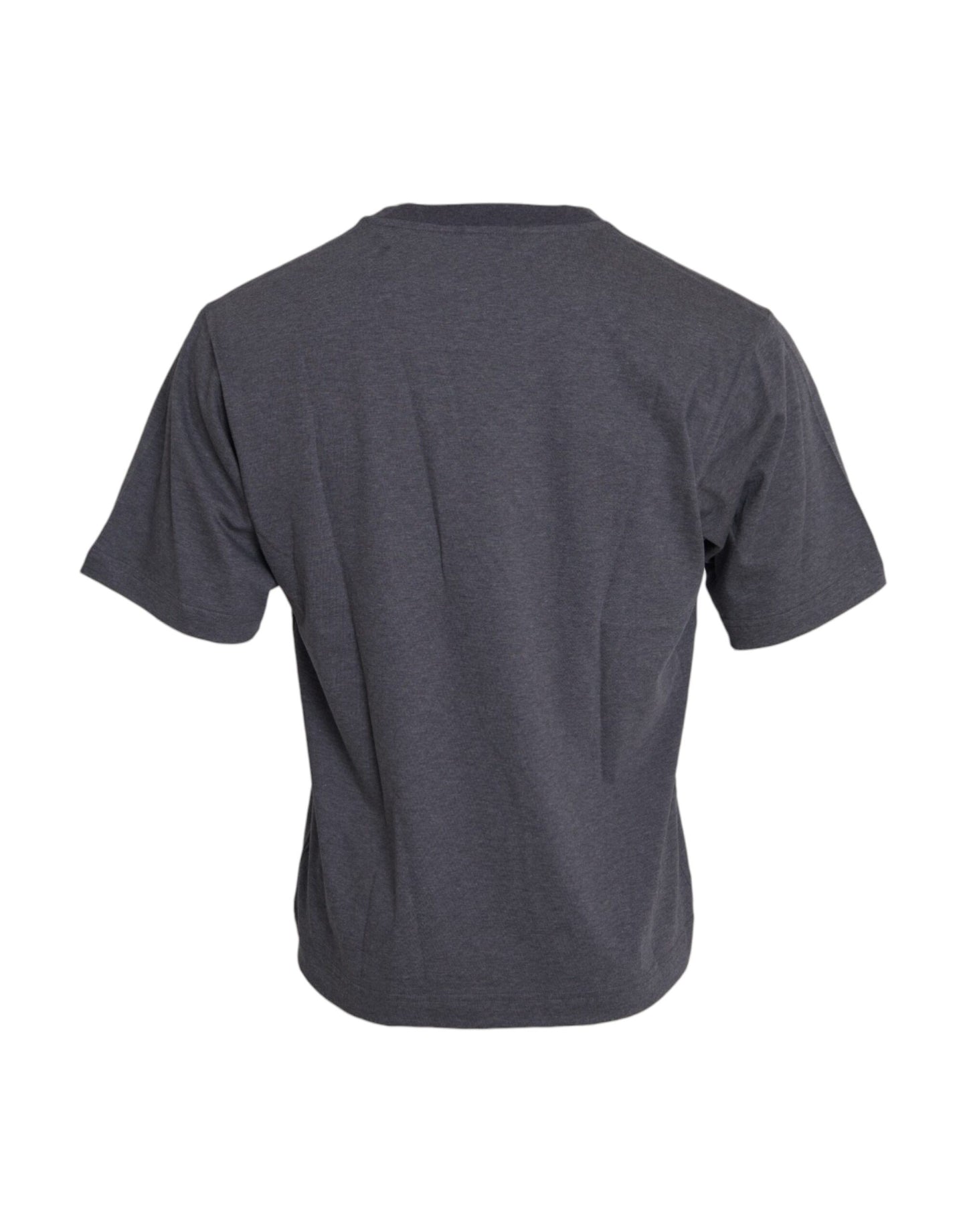Dolce & Gabbana Gray Cotton Round Neck Short Sleeve T-shirt by Dolce & Gabbana