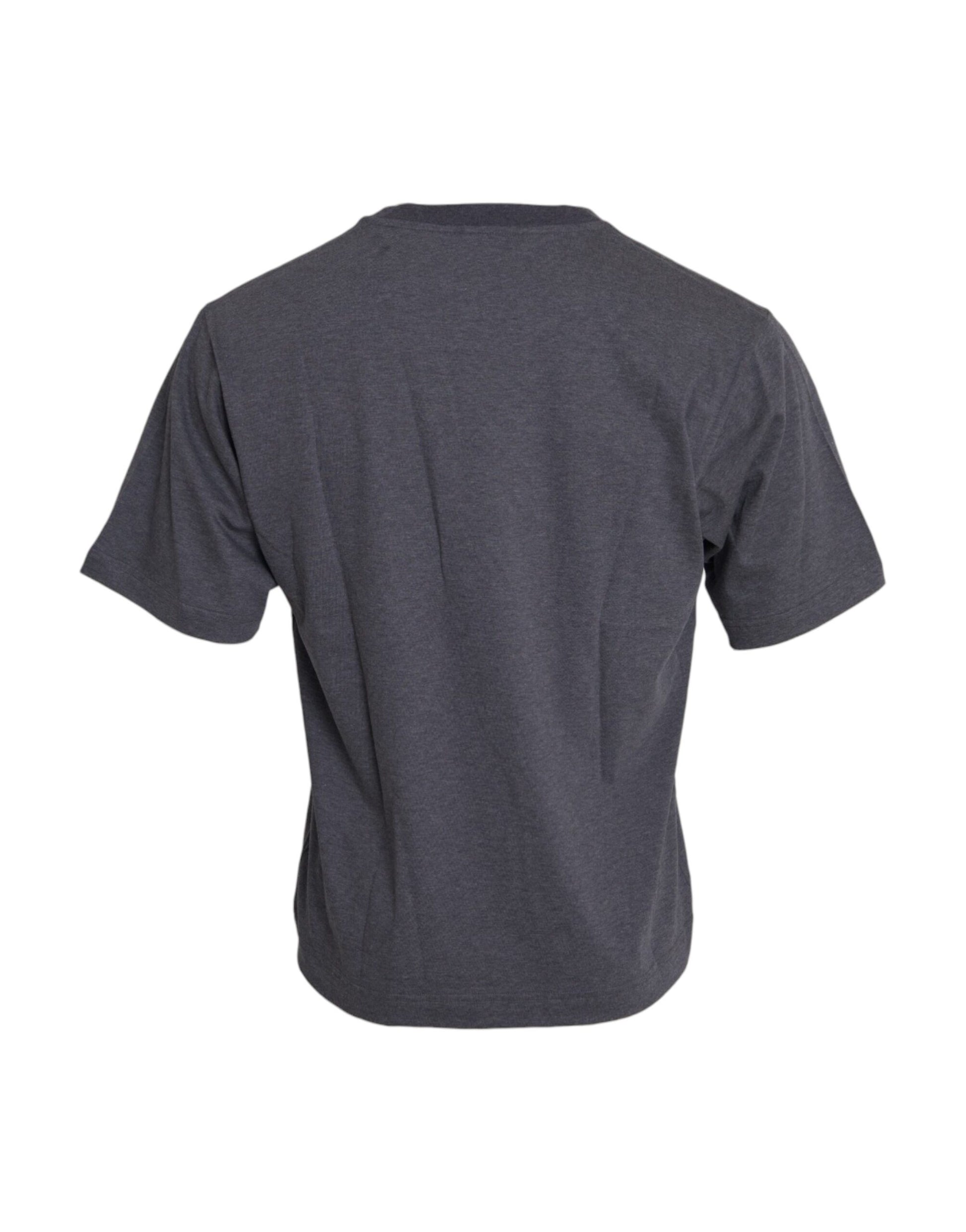 Dolce & Gabbana Gray Cotton Round Neck Short Sleeve T-shirt by Dolce & Gabbana