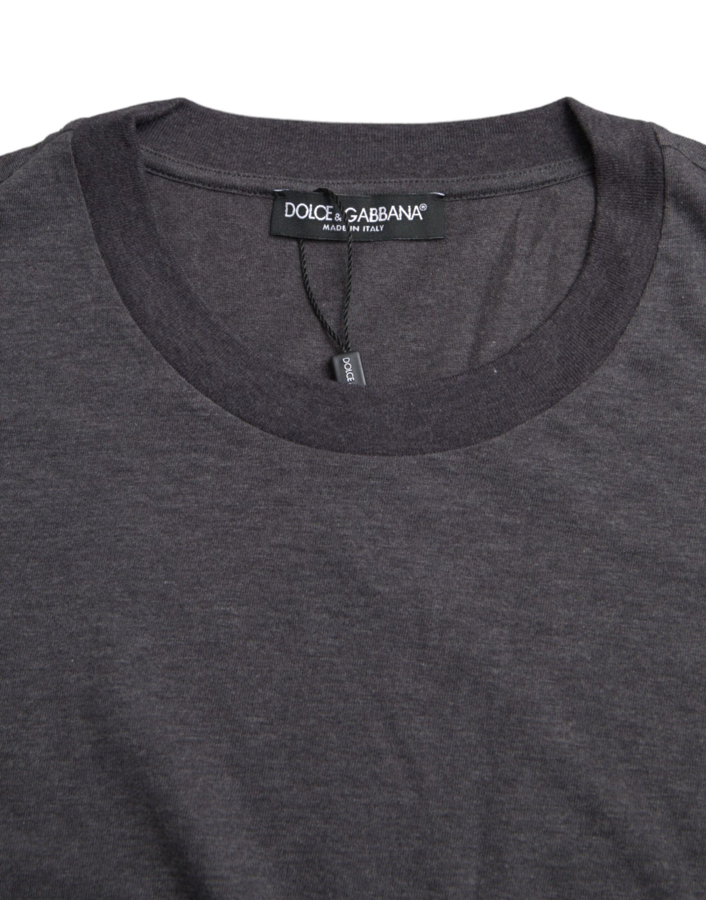 Dolce & Gabbana Gray Cotton Round Neck Short Sleeve T-shirt by Dolce & Gabbana