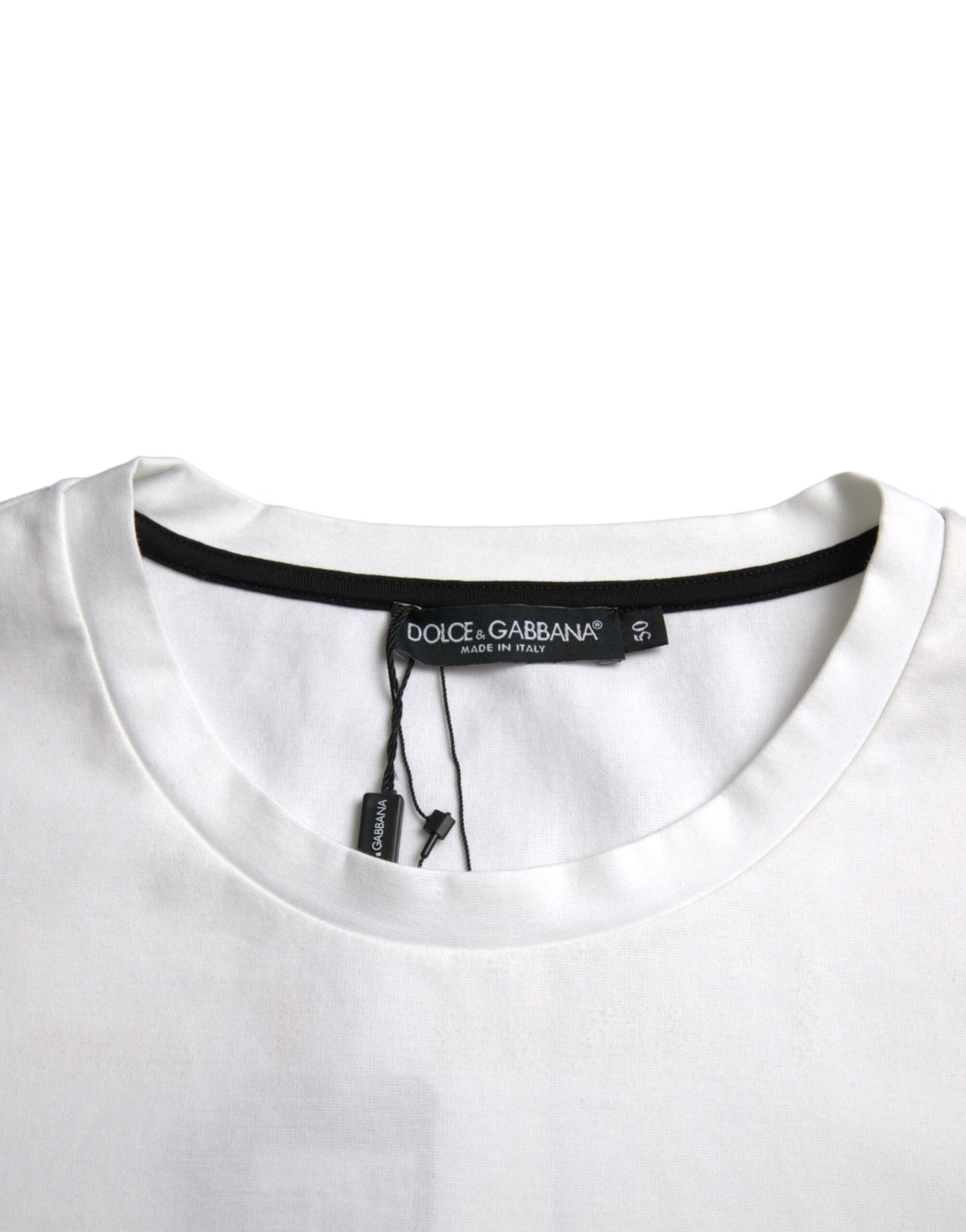 Dolce & Gabbana White Red Lips Print Cotton Men T-shirt by Dolce & Gabbana