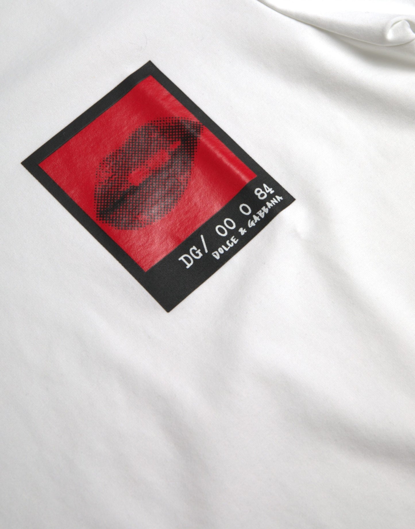 Dolce & Gabbana White Red Lips Print Cotton Men T-shirt by Dolce & Gabbana