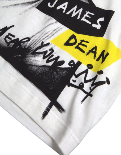 Dolce & Gabbana White Graphic Cotton Short Sleeves Men T-shirt by Dolce & Gabbana