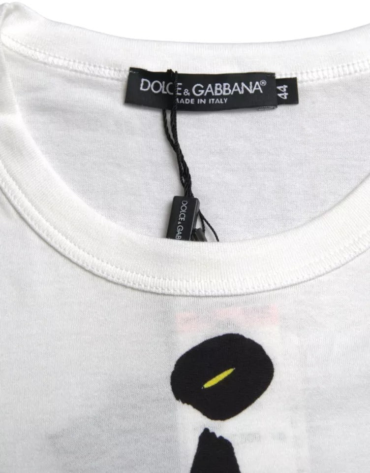 Dolce & Gabbana White Graphic Cotton Short Sleeves Men T-shirt by Dolce & Gabbana