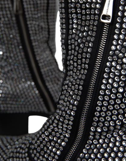 Bottines Chelsea noires à strass et cristaux Dolce &amp; Gabbana