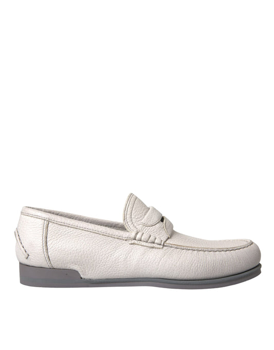 Mocassins Dolce &amp; Gabbana en cuir blanc et gris