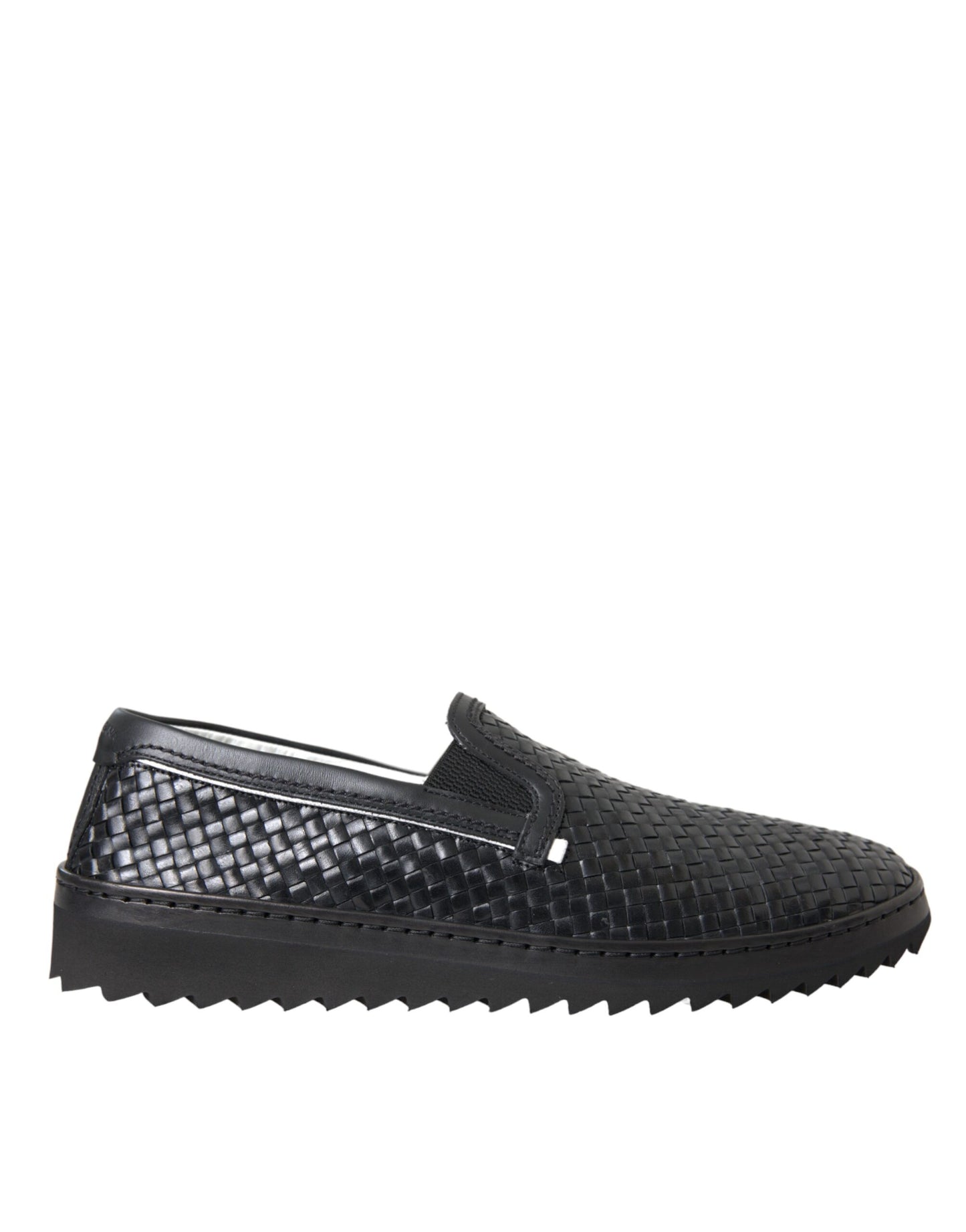 Mocassins Dolce &amp; Gabbana en cuir de buffle tressé noir pour homme