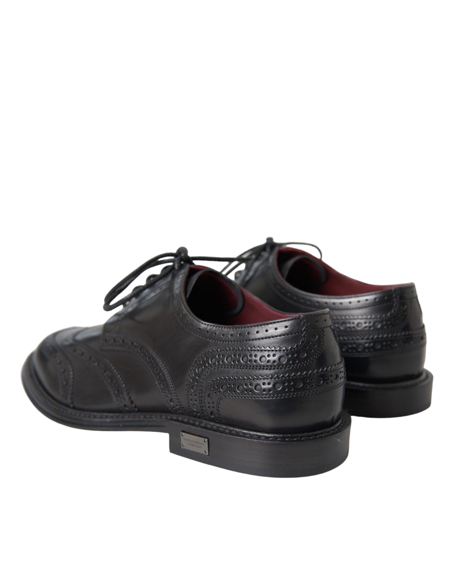 Chaussures habillées à bout golf en cuir noir Dolce &amp; Gabbana pour homme
