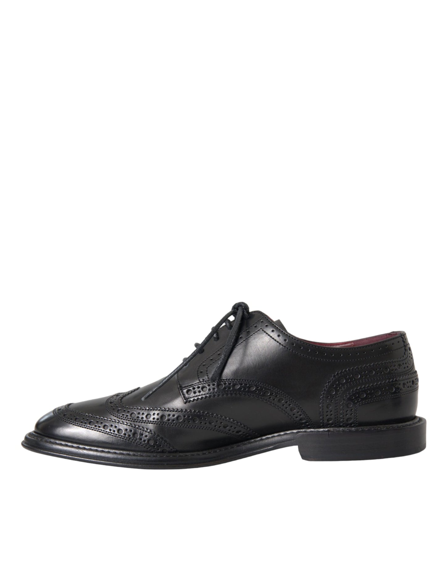 Chaussures habillées à bout golf en cuir noir Dolce &amp; Gabbana pour homme