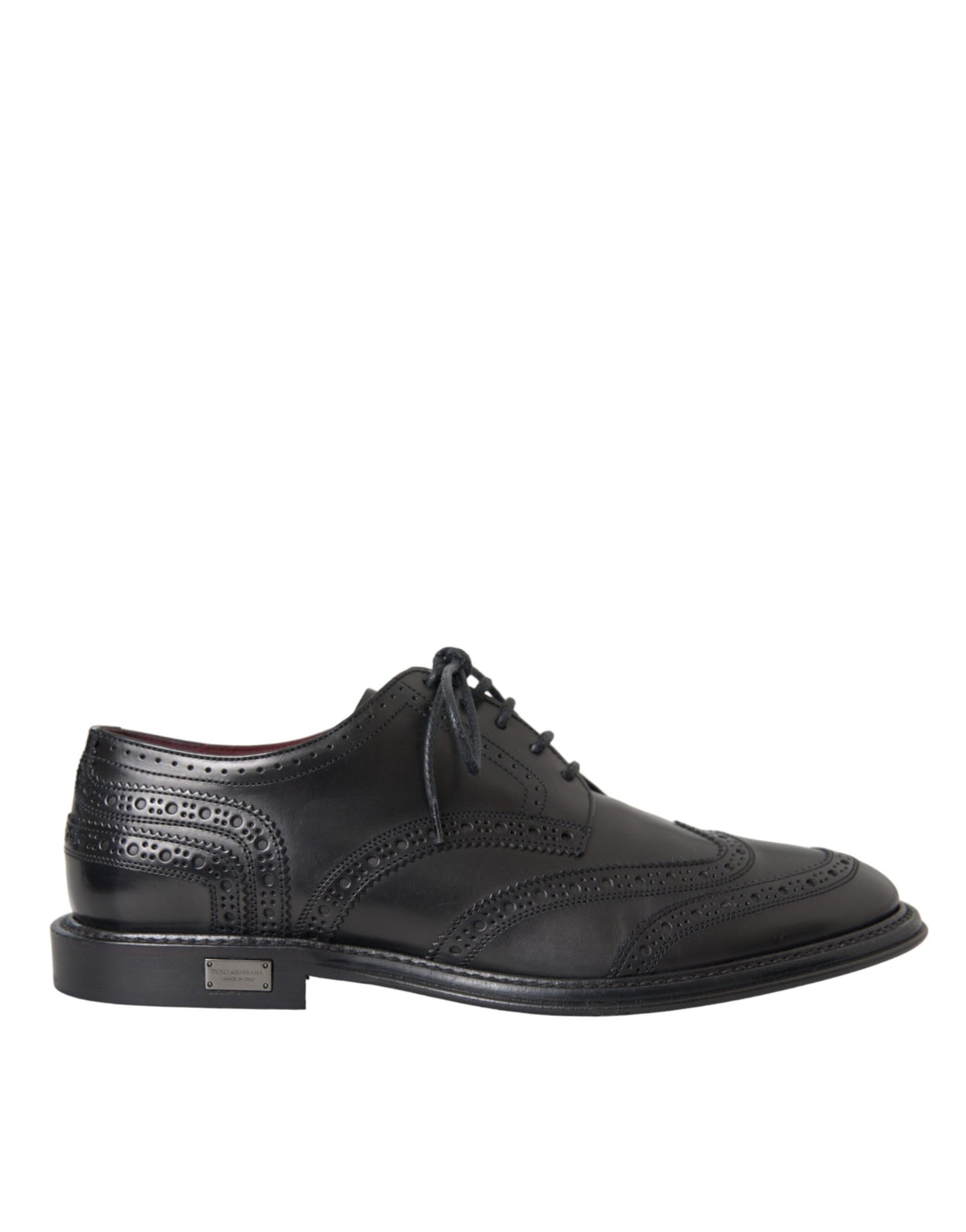 Chaussures habillées à bout golf en cuir noir Dolce &amp; Gabbana pour homme