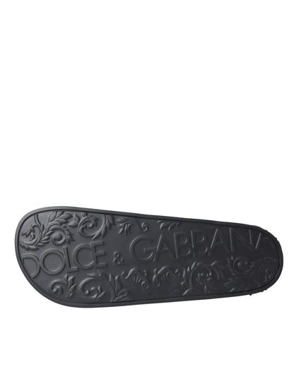 Chaussures de plage en cuir camouflage multicolore Dolce &amp; Gabbana pour homme