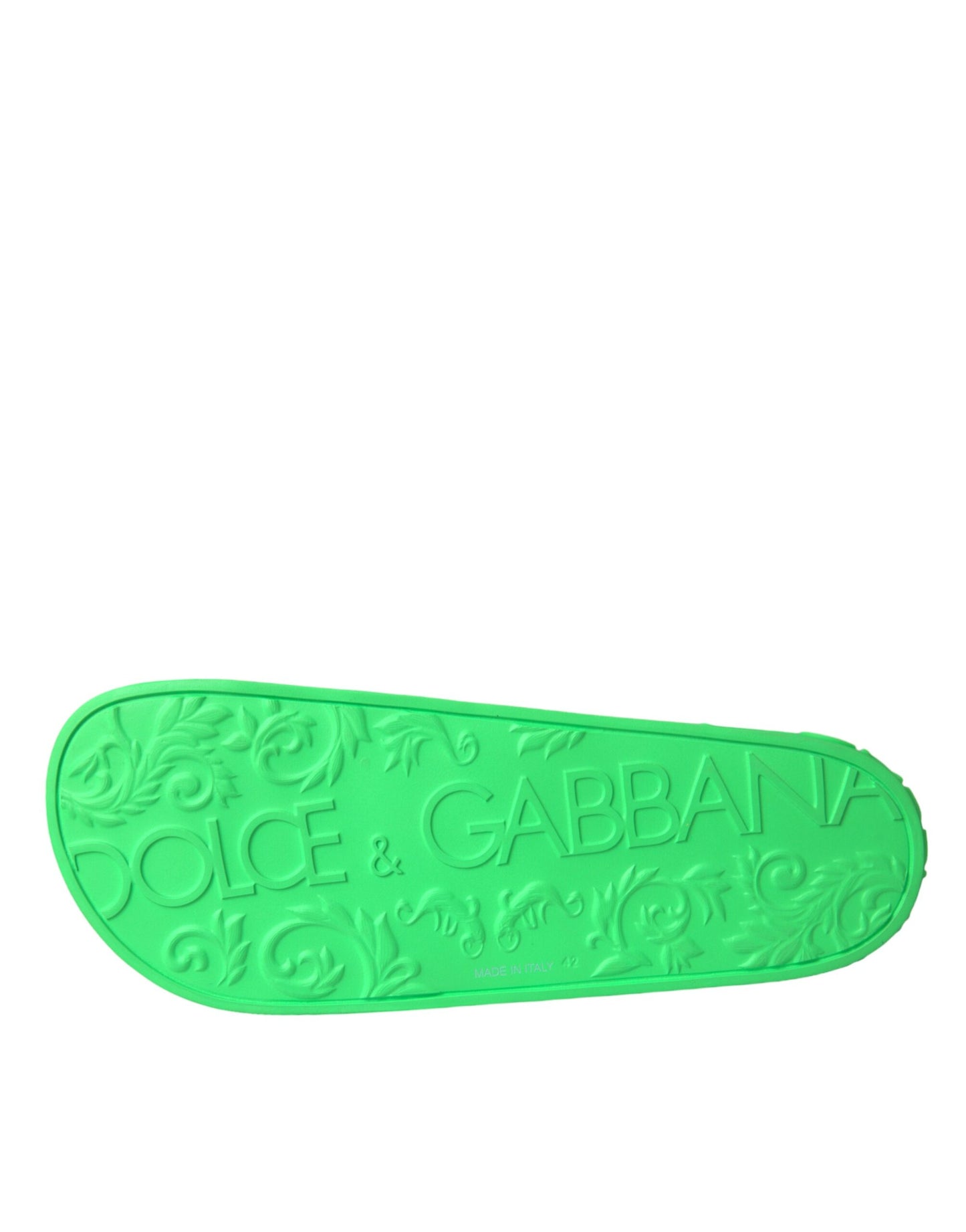 Sandales à enfiler en cuir vert Dolce &amp; Gabbana, chaussures de plage