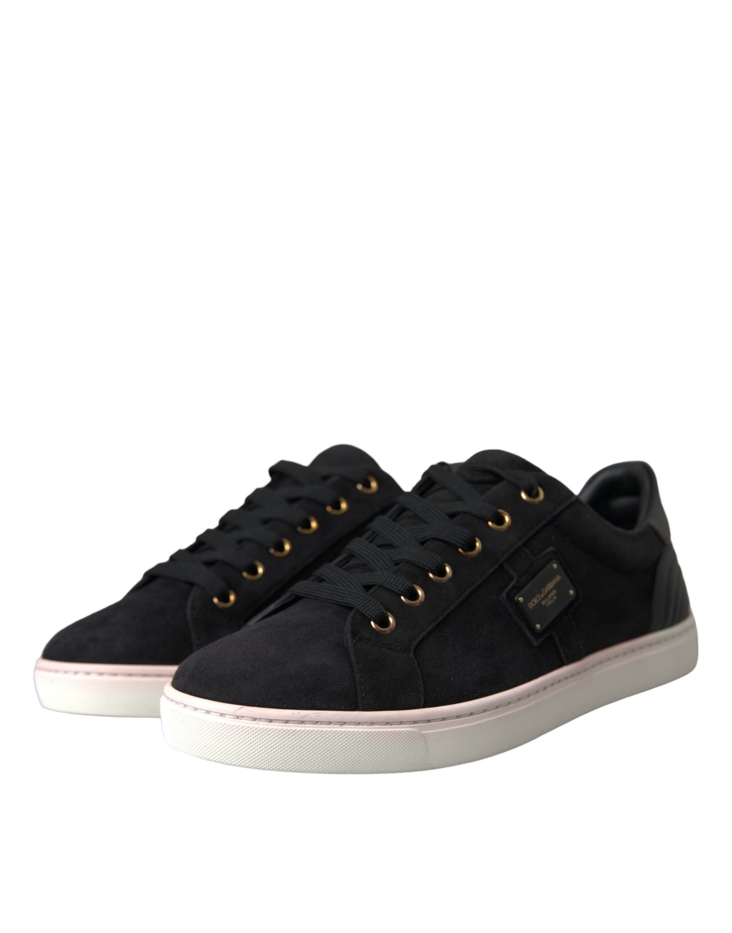 Dolce & Gabbana Black Suede Leather Men Low Top Sneakers Men Shoes by Dolce & Gabbana