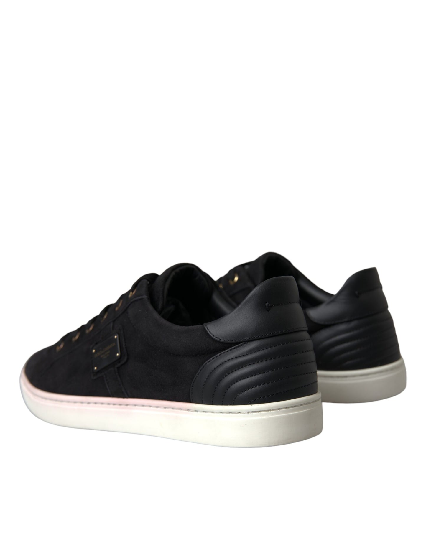 Dolce & Gabbana Black Suede Leather Men Low Top Sneakers Men Shoes by Dolce & Gabbana