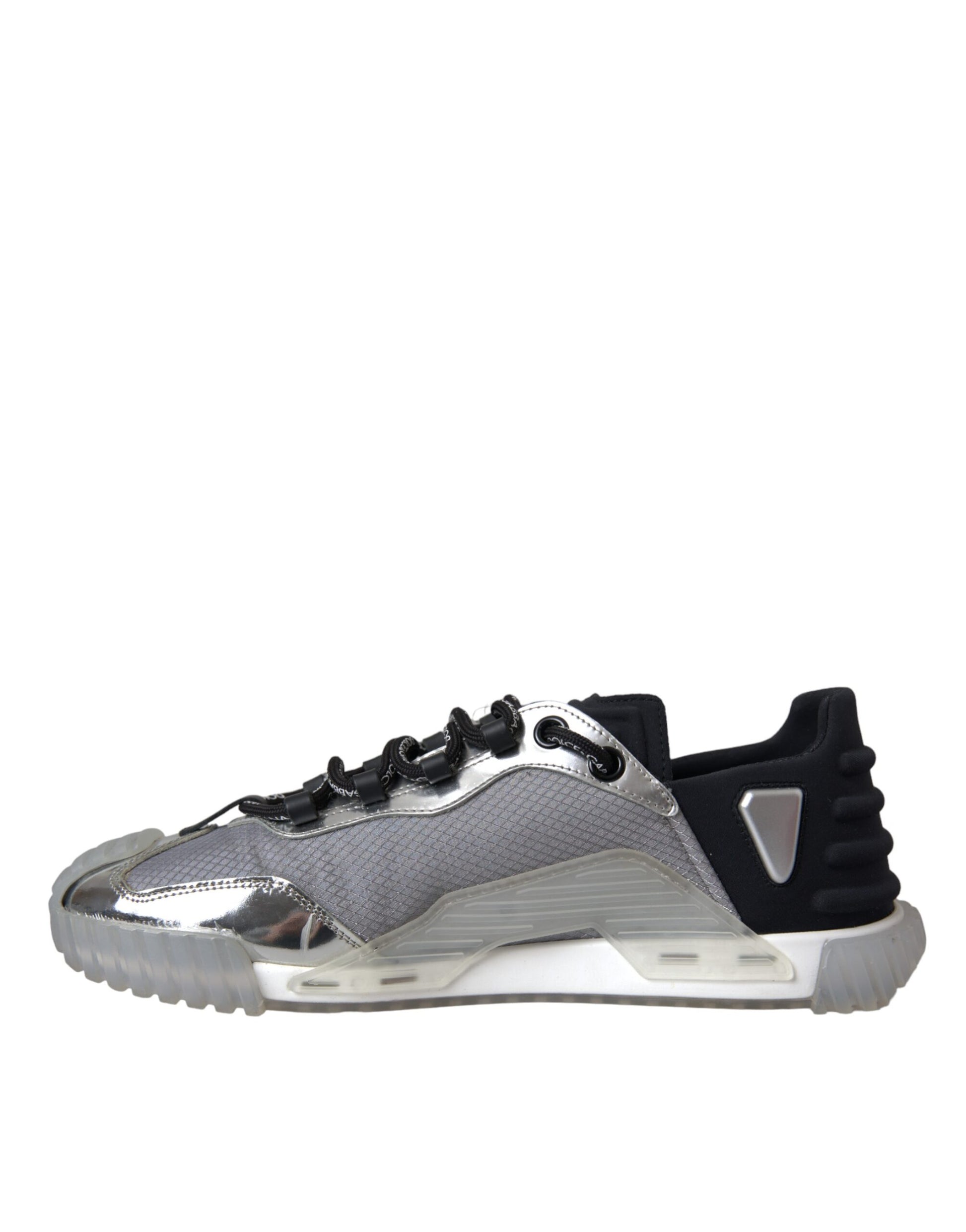Dolce & Gabbana Silver Black Nylon NS1 Low Top Sneakers Men Shoes by Dolce & Gabbana
