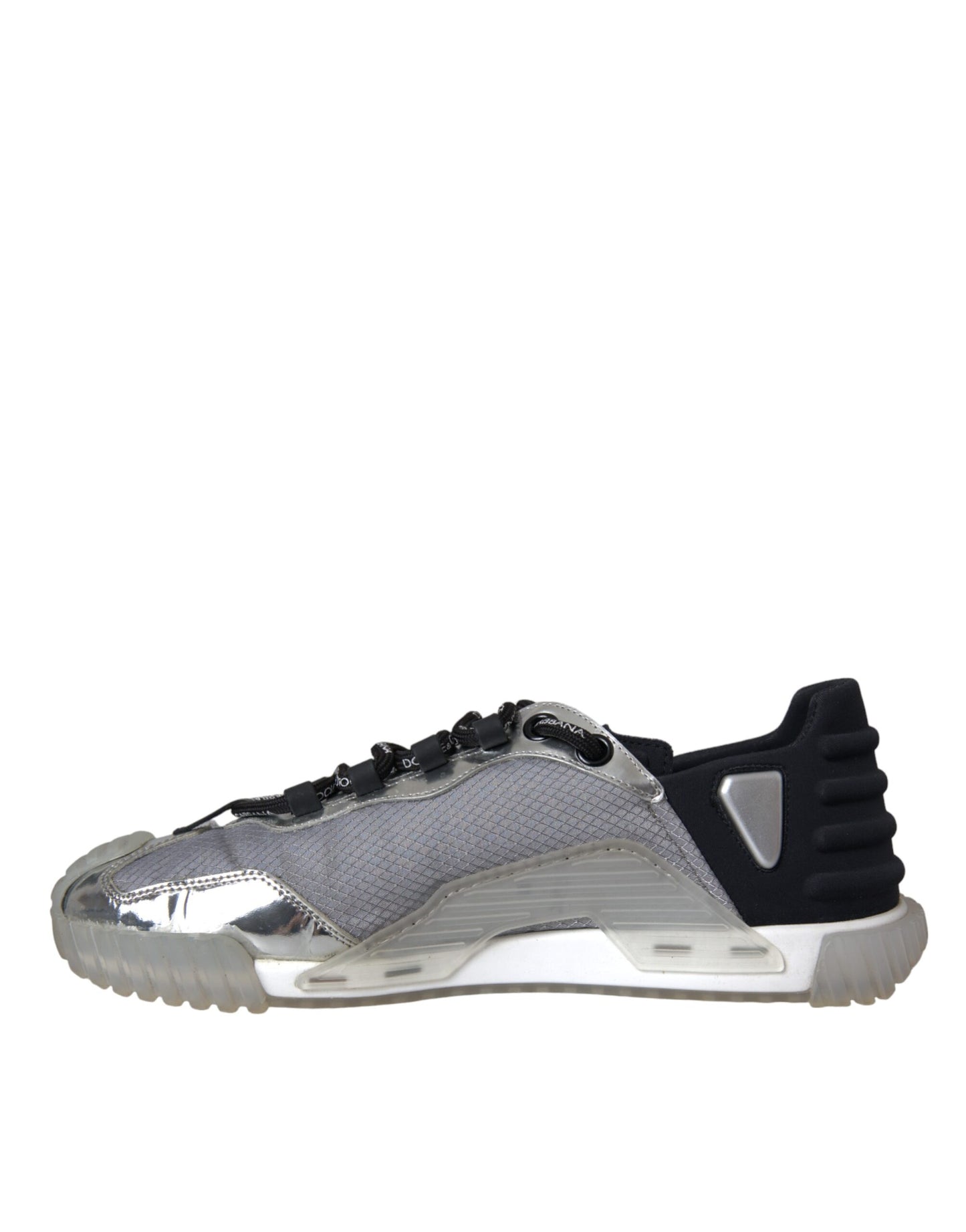 Dolce & Gabbana Silver Black Nylon NS1 Low Top Sneakers Men Shoes by Dolce & Gabbana