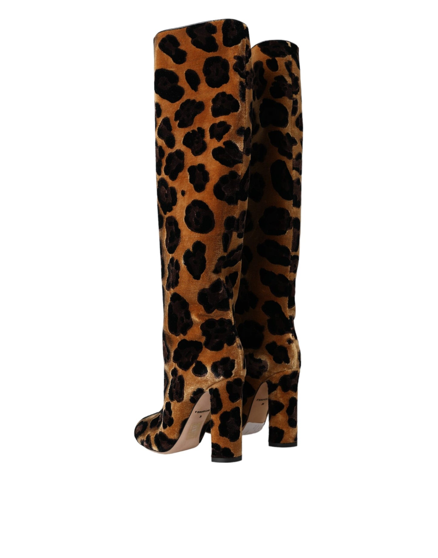 Chaussures Dolce &amp; Gabbana en cuir velours marron girafe