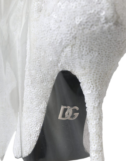 Bottes hautes à talons aiguilles Dolce &amp; Gabbana blanches