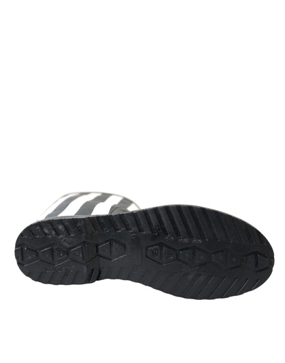 Bottes plates hautes en caoutchouc noir Dolce &amp; Gabbana