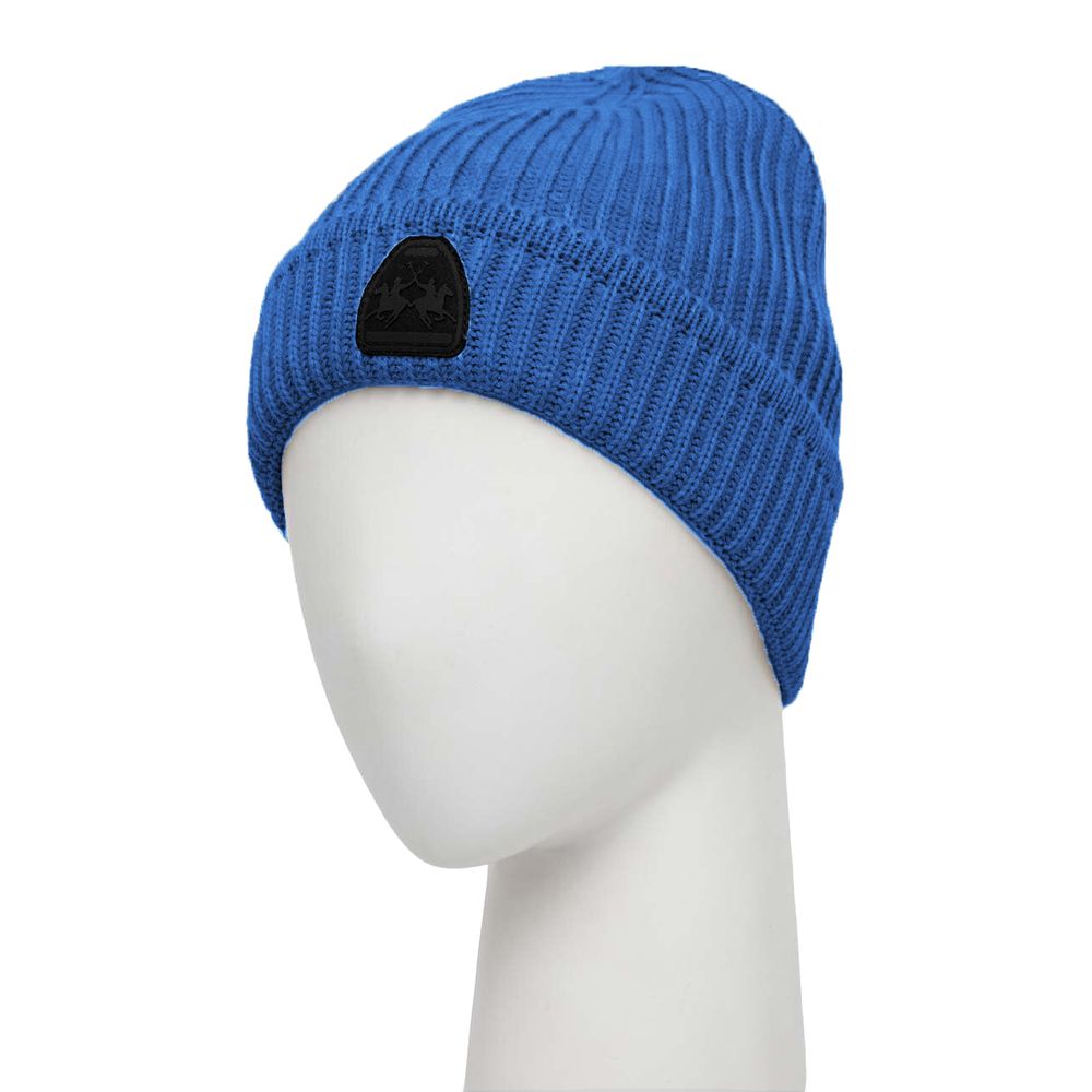 Bonnet homme en acrylique bleu La Martina