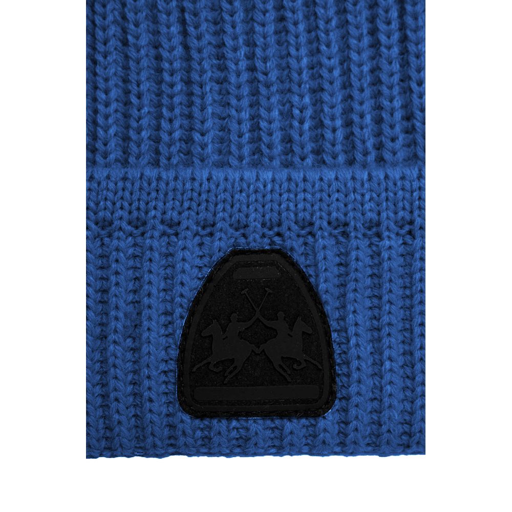 Bonnet homme en acrylique bleu La Martina