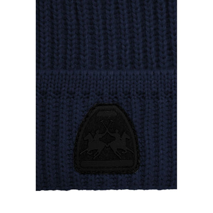 Bonnet homme en acrylique bleu La Martina