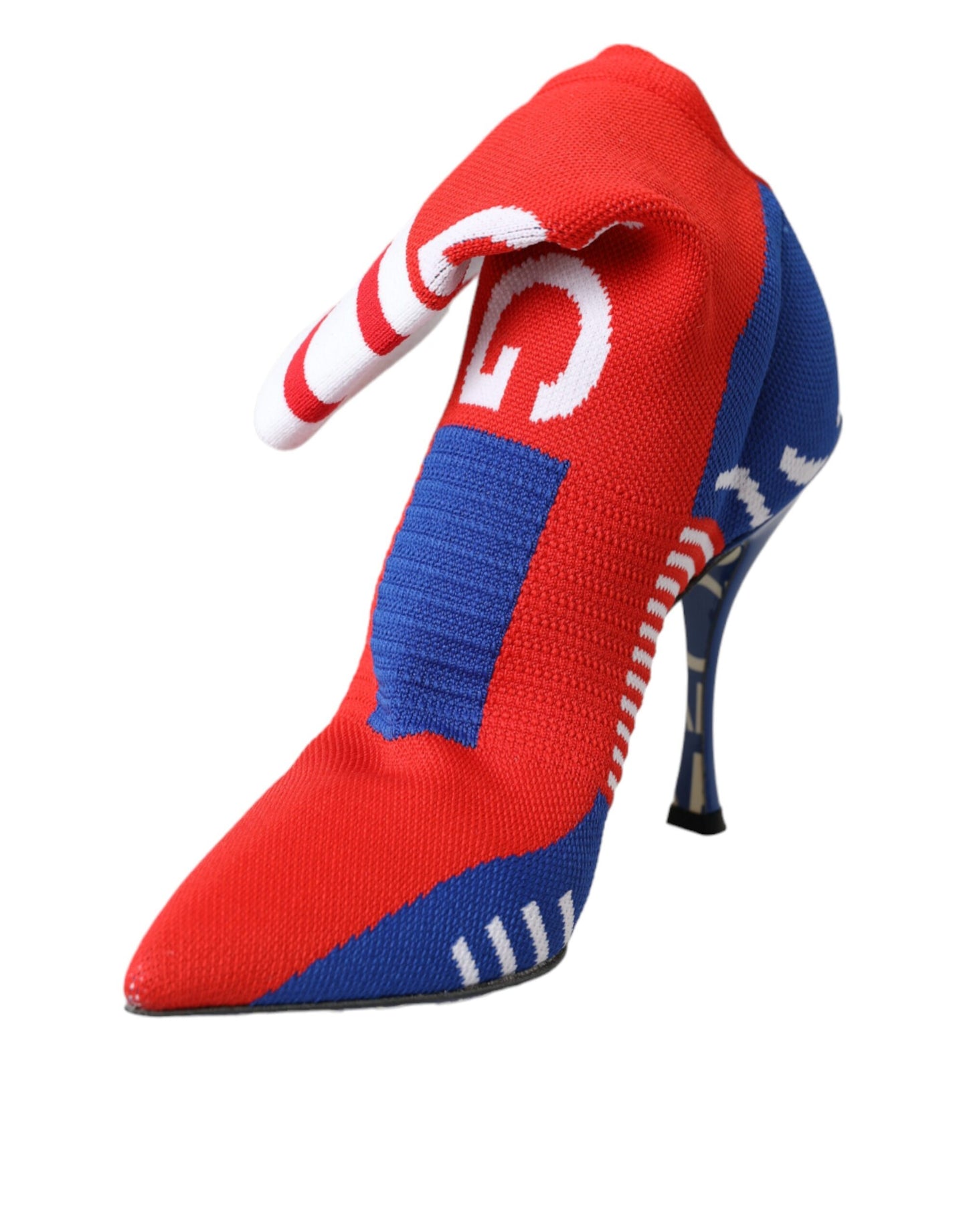 Bottines extensibles style chaussettes Dolce &amp; Gabbana rouges et bleues avec logo