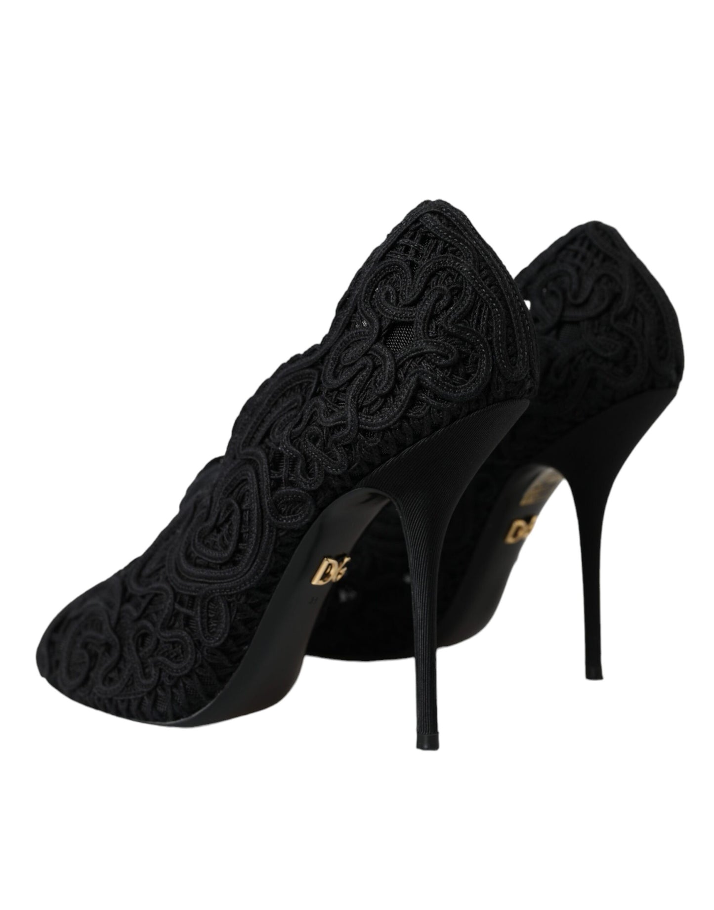 Dolce &amp; Gabbana Escarpins Cordonetto Ricamo noirs à bout ouvert