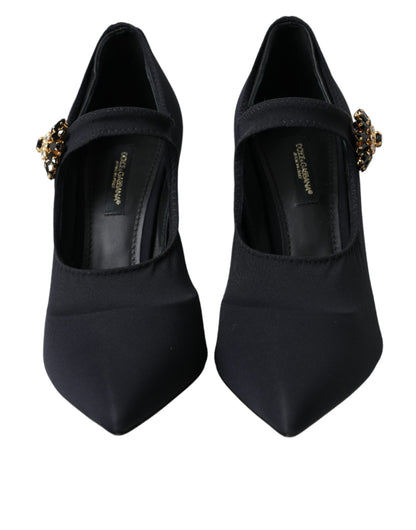 Escarpins Dolce &amp; Gabbana Mary Jane en jersey noir avec cristaux