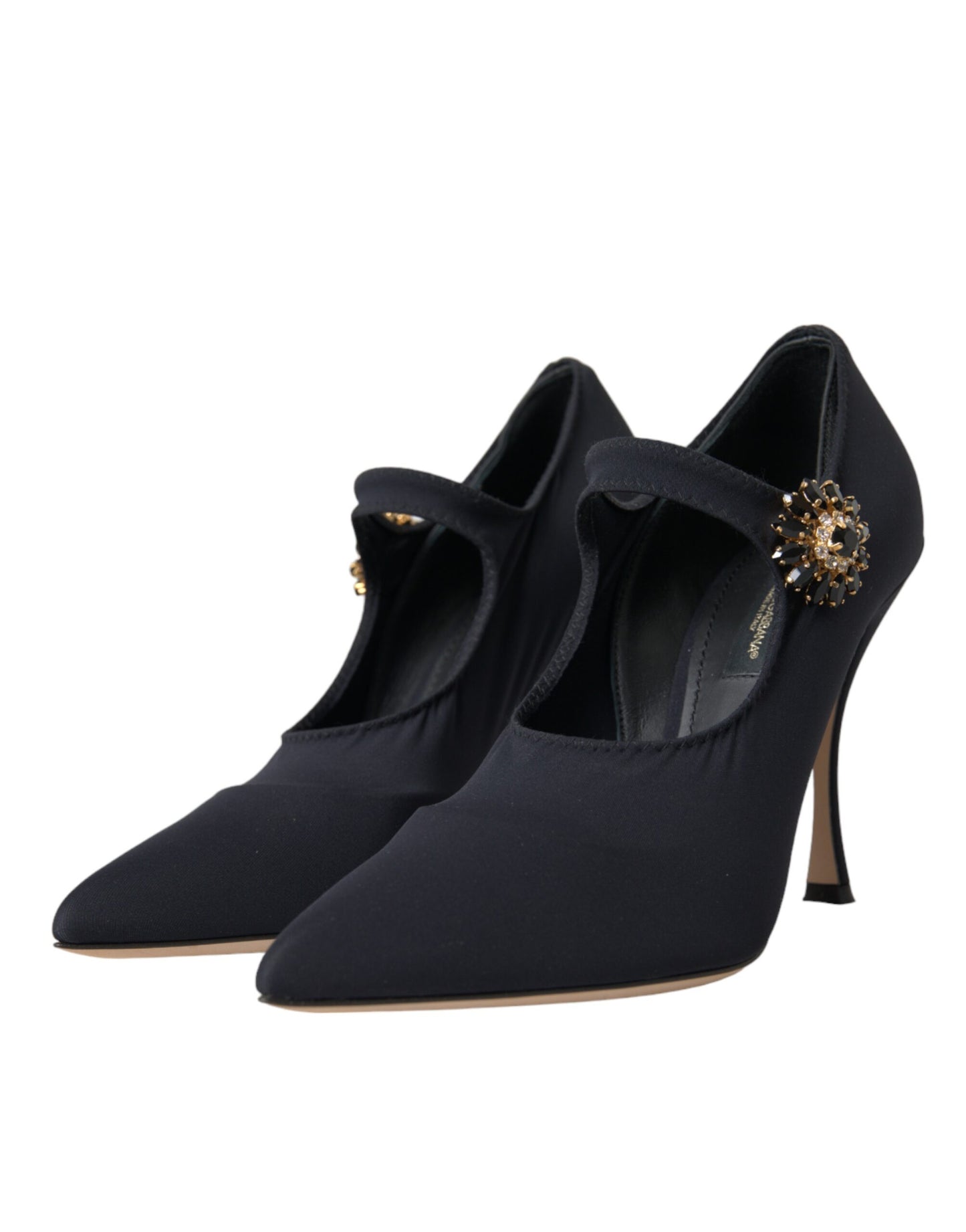 Escarpins Dolce &amp; Gabbana Mary Jane en jersey noir avec cristaux