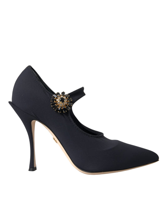 Escarpins Dolce &amp; Gabbana Mary Jane en jersey noir avec cristaux