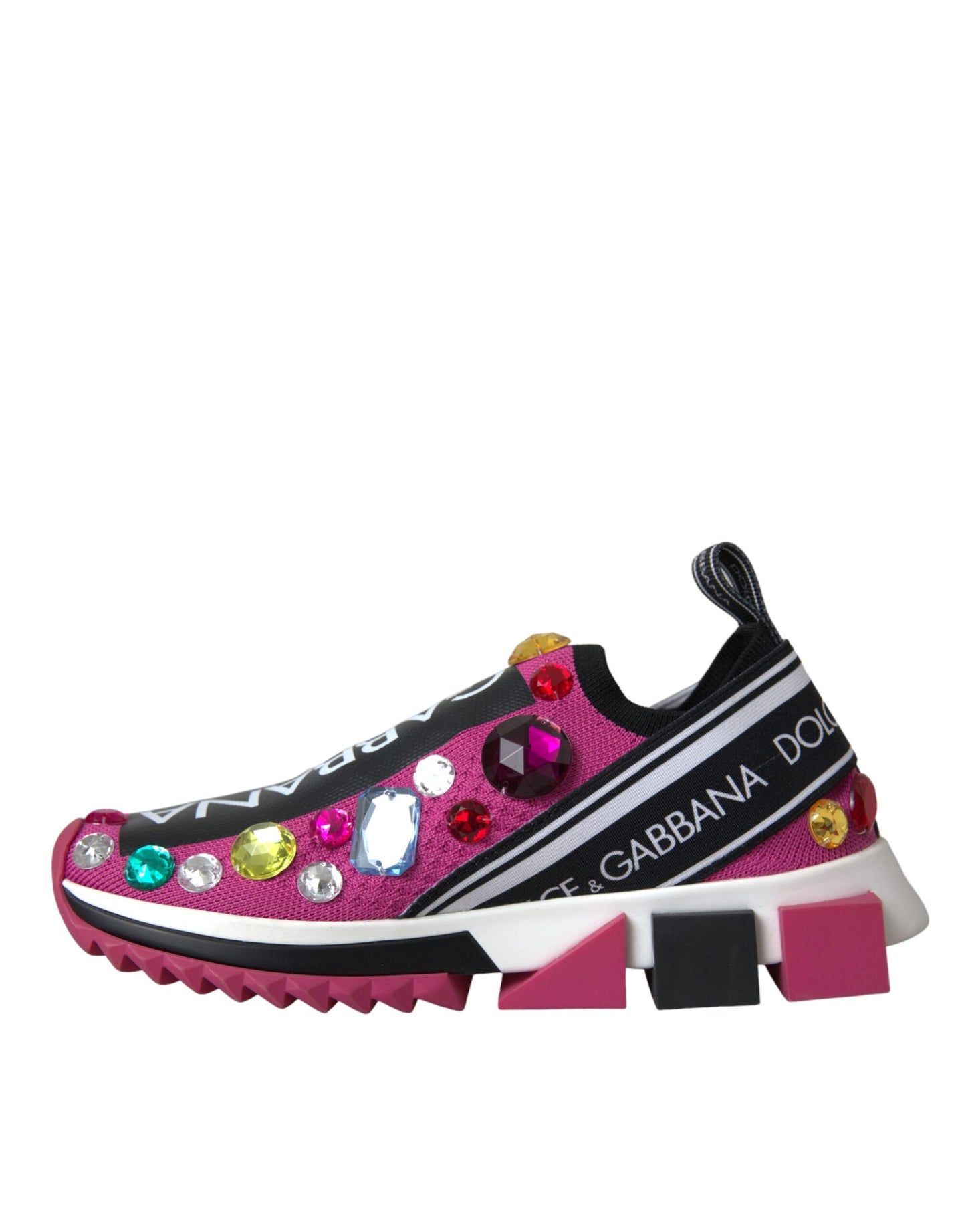 Dolce & Gabbana Pink Sorrento Crystals Sneakers Shoes by Dolce & Gabbana