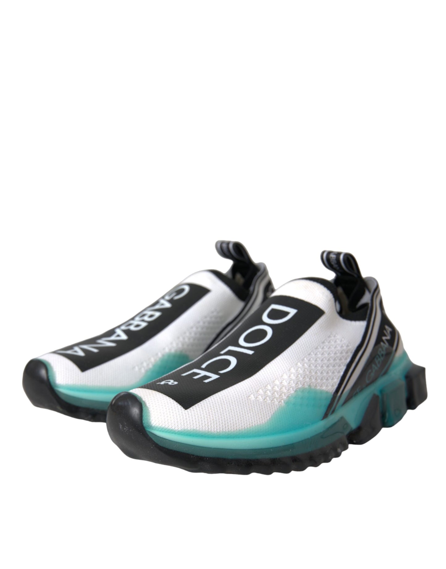 Dolce & Gabbana Black White Blue Slip On Sorrento Sneakers Shoes by Dolce & Gabbana