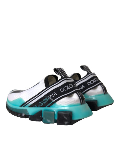 Dolce & Gabbana Black White Blue Slip On Sorrento Sneakers Shoes by Dolce & Gabbana